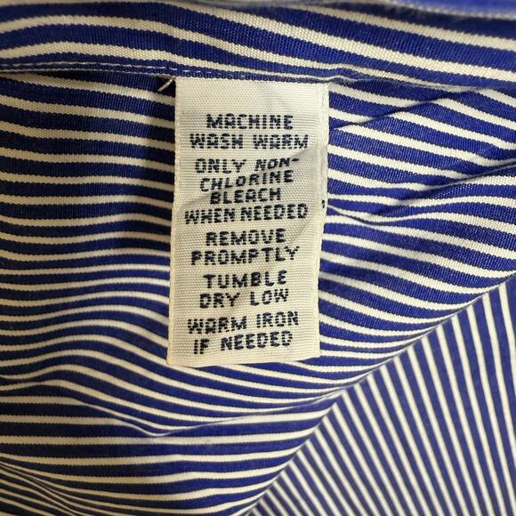 Ralph Lauren Shirt Men’s Large Classic Fit Blue Striped Long Sleeve Button Down - Picture 4 of 8